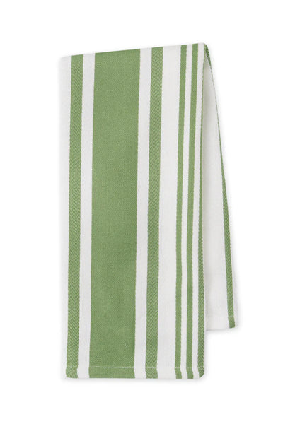 DII Clover Green & White Twill Striped Dishtowel