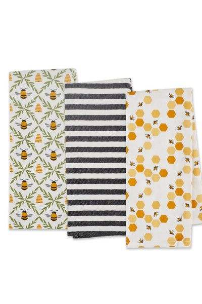 DII Little Bees Dishtowel Set of 3