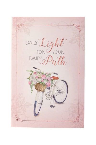 Pink Devotional Cover With Bicycle & Basket of Flowers