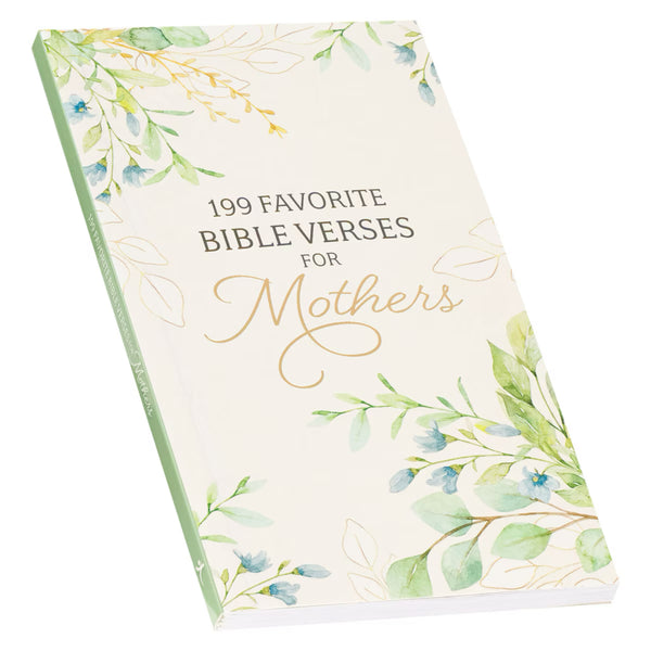 Book titled '199 Favorite Bible Verses for Mothers' with floral design on cover