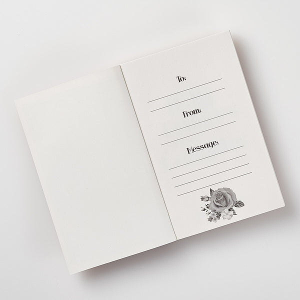 Black & White Presentation Page with Rose Illustration