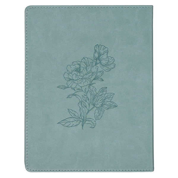 Aqua Back Cover with Flowers