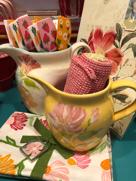 Tag Pitchers, Mini Spatulas, Bloom & Blossom Waffle Towel, and Daisy Towel Set
