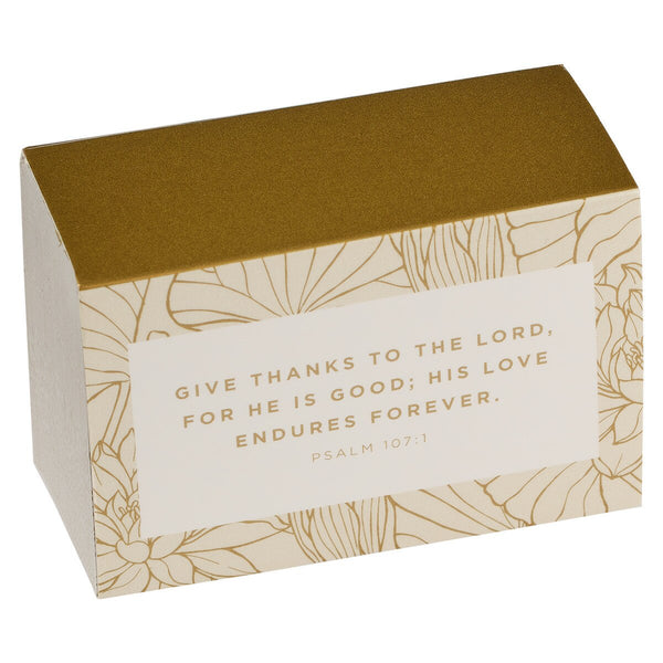 Gold & White Stack of Gratitude Notes with Scripture