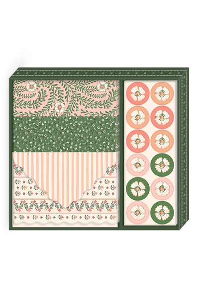 Lady Jayne Sweet Boutique Pink and Green Floral Stationery Set