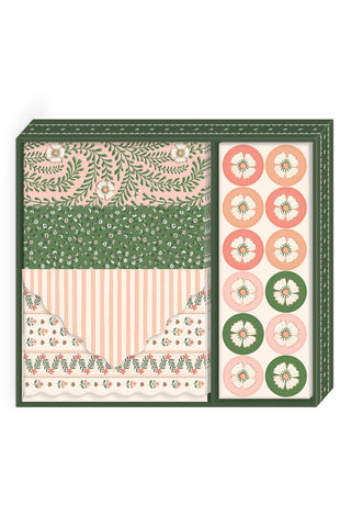 Lady Jayne Sweet Boutique Pink and Green Floral Stationery Set