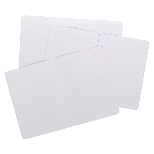 Interior view of 3 notebooks with white lined pages