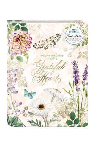 Punch Studio Guided Grateful Heart Journal with Floral Cover