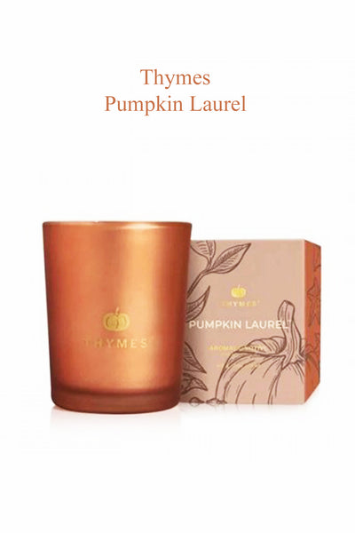 Thymes Pumpkin Laurel Votive Candle with Fall Gift Box