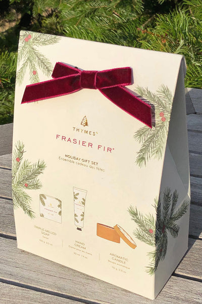 Thymes Frasier Fir Boxed Holiday Gift Set w/ Velvet Ribbon at The Little Red Shop