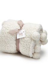 Sherpa Pom Pom Throw Blanket