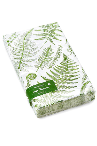 Pack of guest napkins with fern design on a white background
