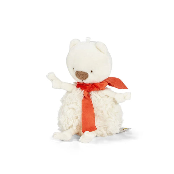 Side view Beau the Polar Bear Roly Poly Plush Toy