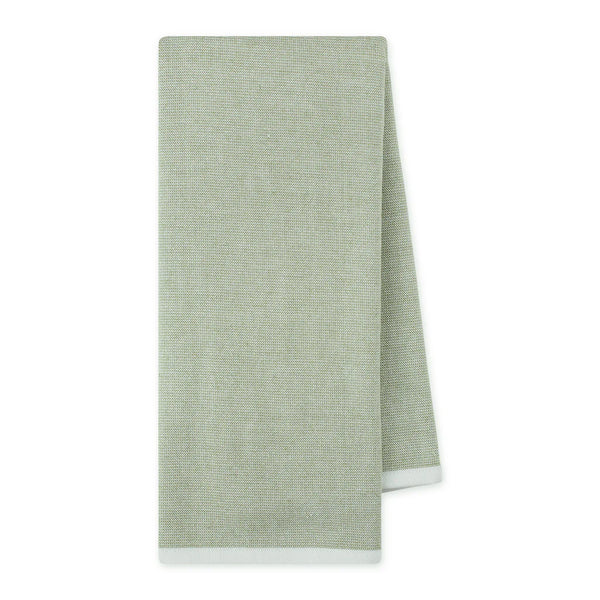 Close Up Clover Green Chambray Kitchen Towel