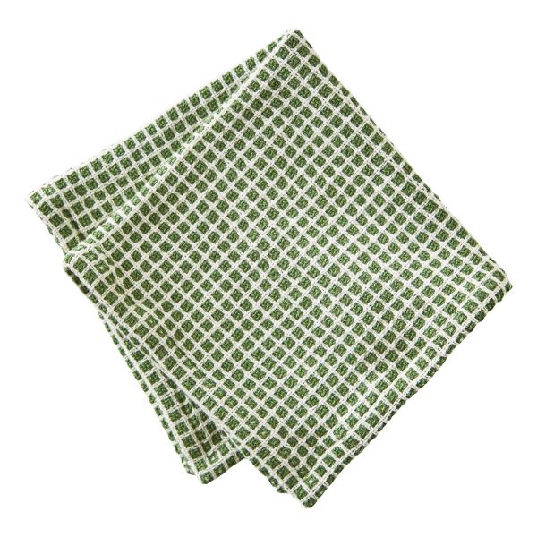 Close up Foliage Green Check Textured Dishcloth