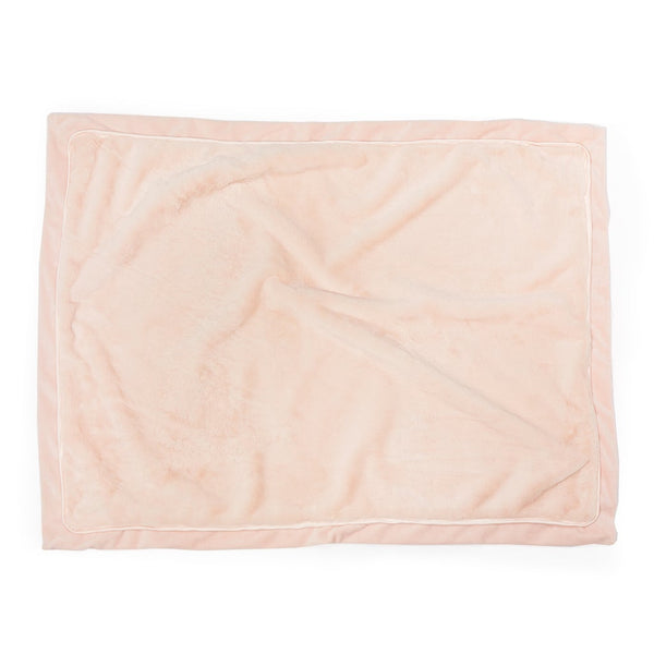 Pink Faux Fur, Velour, and Satin Baby Blanket