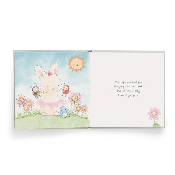 Bunny Book Illustration with Bluebird & bugs