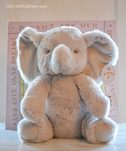 Bunnies by the Bay Peanut the Elephant Stuffed Animal in natural light