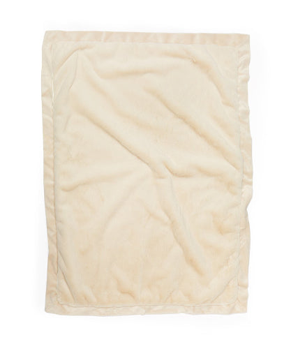 Cream Faux Fur, Velour & Satin Baby Blanket