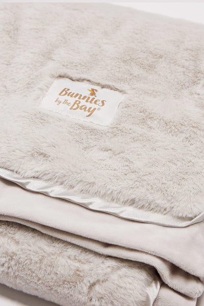 Bunnies by the Bay Gray Faux Fur Throw Blanket