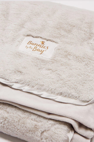 Bunnies by the Bay Gray Faux Fur Throw Blanket