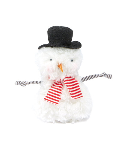 Bunnies by the Bay Snowman Stuffed Animal with Black Hat