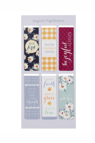 Daisy Magnetic Page Markers with Gingham 