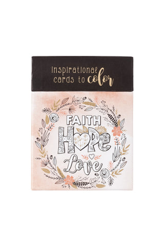 Faith Hope Love Boxed Coloring Cards