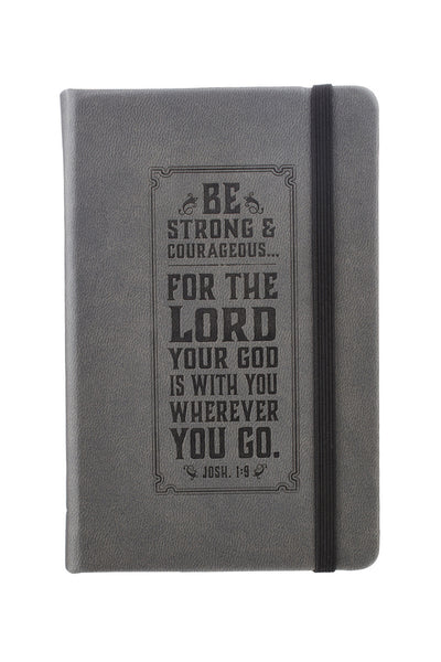 Joshua 1:9 Gray Pocket Notebook Mini Journal