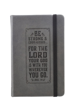 Joshua 1:9 Gray Pocket Notebook Mini Journal