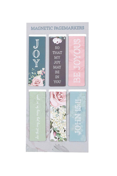 Joyful Pastel Floral Magnetic Bookmark Set