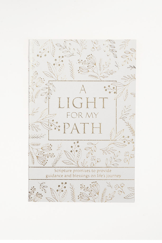 White & Gold Floral A Light for My Path Christian Devotional Gift Book