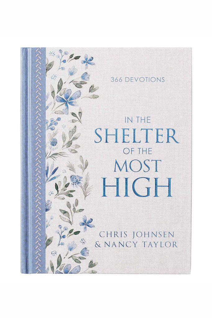 In the Shelter of the Most High Blue & White Floral Shelter Devotional Cover