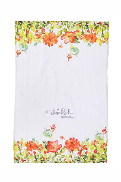 Be Thankful Floral Kitchen Towel Great Thanksgiving Housewarming Gift