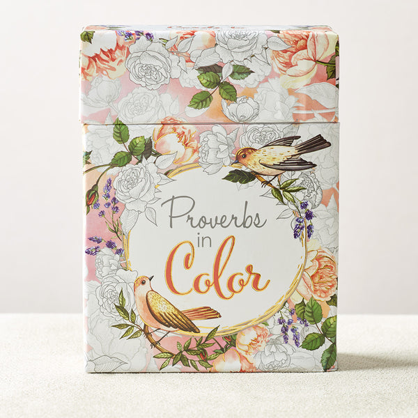 Coloring Card Box w/ Birds & Flowers