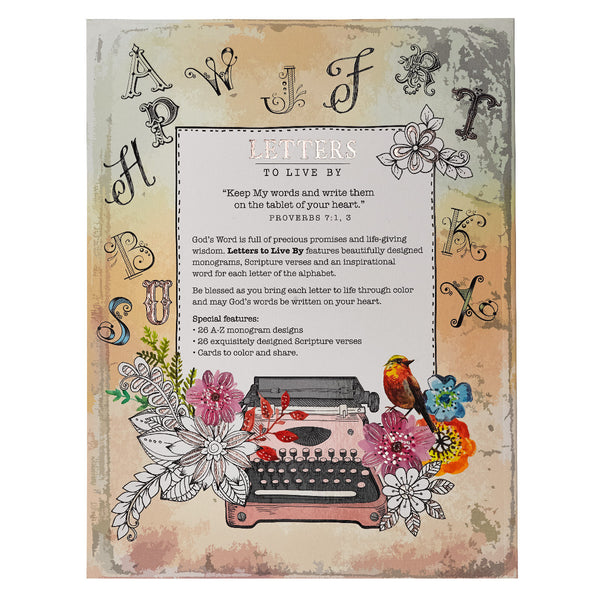 Letters to Live By ~ A-Z Monograms, Proverbs Coloring Book ~ Back Cover