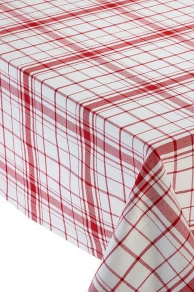 Design Imports Down Home Plaid Red & White Plaid Tablecloth