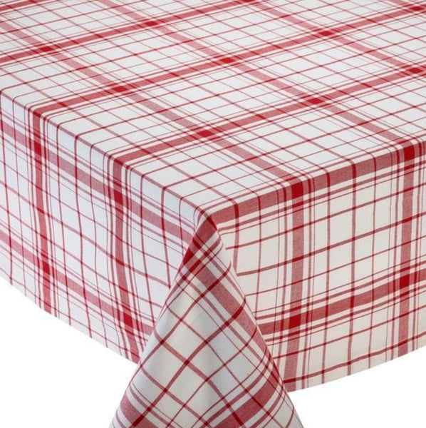 Alt view Red & White Plaid Farm Style Table cloth