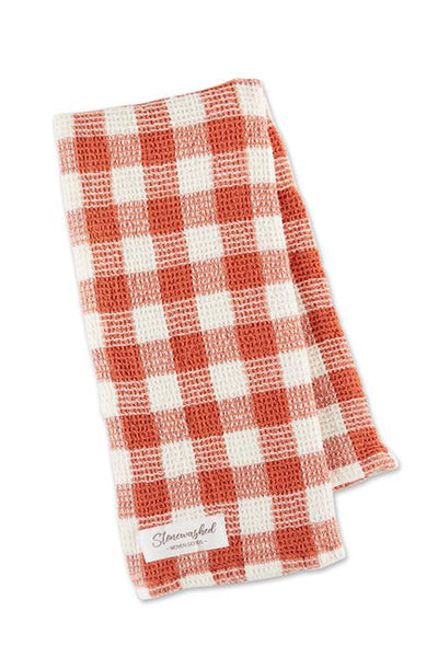 Ginger Stonewashed Gingham Checkered Waffle Dish Towel for your favorite lumberjack