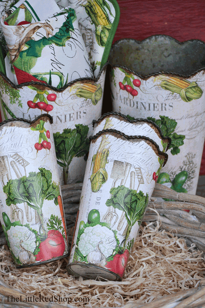 Michel Design Works Int The Greenhouse From My Garden Vegetable Decoupage Tin Flower Cans