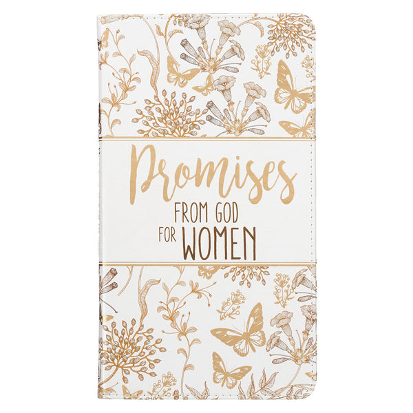Closeup Promises Cover with Gold Flowers & Butterflies on a white shimmer background