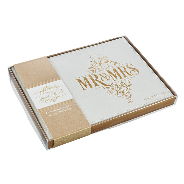 Mr. & Mrs. Wedding Guest Book Boxed View