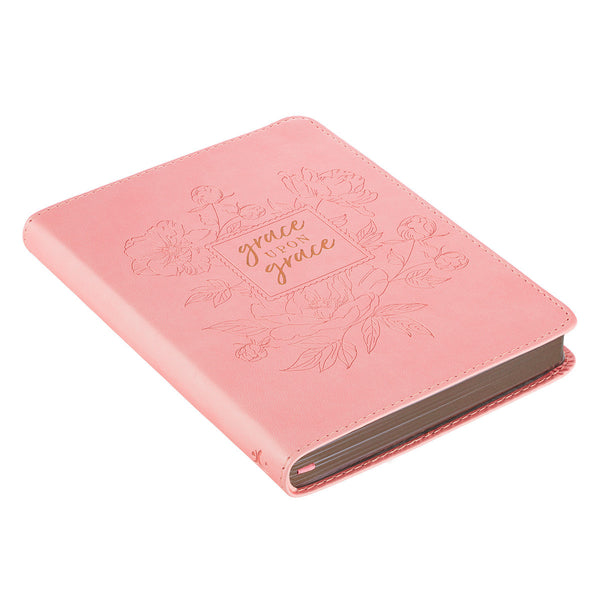 Grace Upon Grace ~ John 1:16 Classic Pink Journal ~ Side View