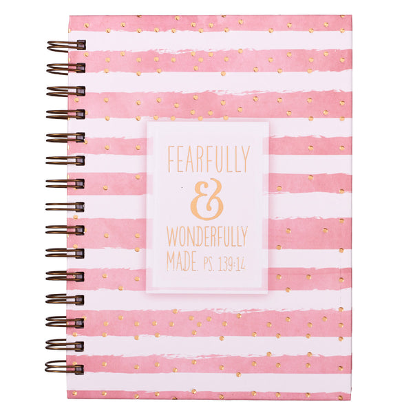 Pink & White Striped Journal Cover