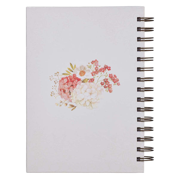 Cream Back Journal Cover with Coral & Cream Floral Bouquet