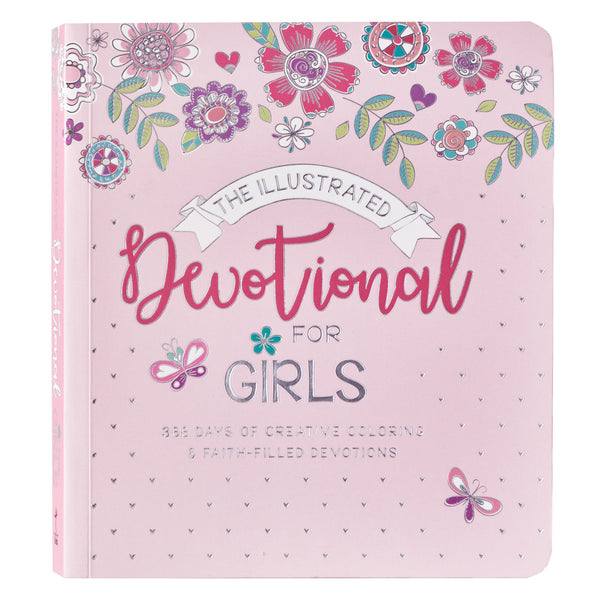 Close up ~ The Illustrated Devotional for Girls with Pink Floral Cover