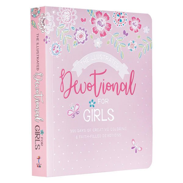 Side view of Pink Illustrated Devotional for Girls