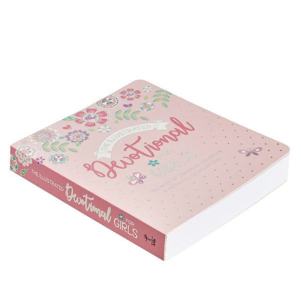 Side view The Illustrated Devotional for Girls with Pink Floral Cover