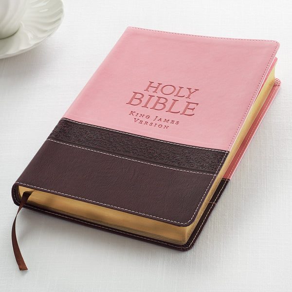 Pink & Brown Large Print KJV Bible ~ Alt View