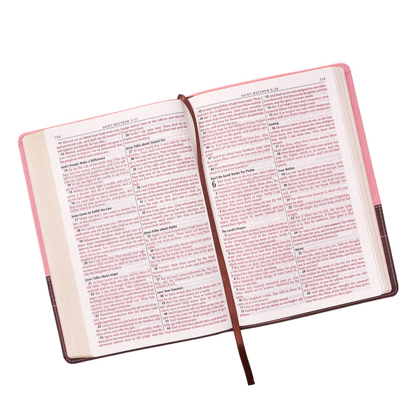 Pink & Brown Large Print KJV Bible ~ Scripture View